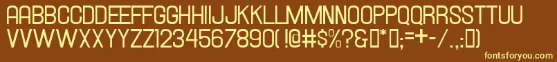Hallandale-fontti – keltaiset fontit ruskealla taustalla