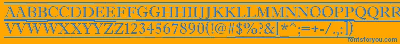 Antiqu2 Font – Blue Fonts on Orange Background