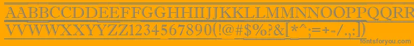 フォントAntiqu2 – オレンジの背景に灰色の文字