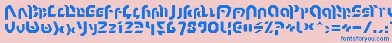 Omnicron-Schriftart – Blaue Schriften auf rosa Hintergrund