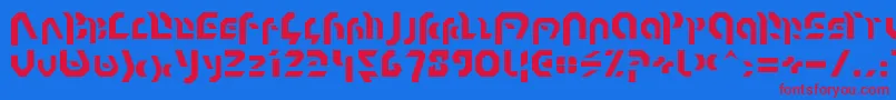 Omnicron Font – Red Fonts on Blue Background