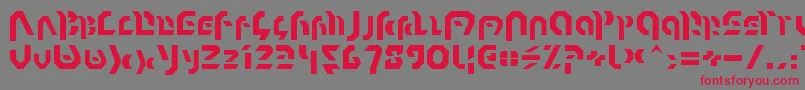 フォントOmnicron – 赤い文字の灰色の背景
