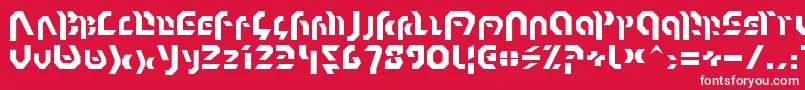 Czcionka Omnicron – białe czcionki na czerwonym tle