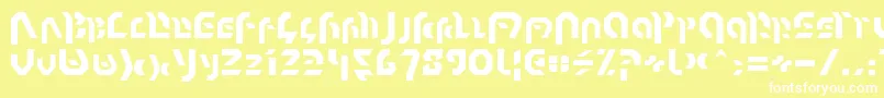 Omnicron-fontti – valkoiset fontit keltaisella taustalla