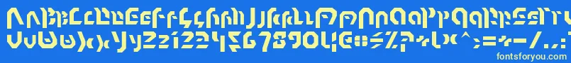 Omnicron-fontti – keltaiset fontit sinisellä taustalla
