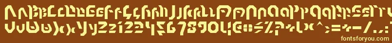 Omnicron-fontti – keltaiset fontit ruskealla taustalla
