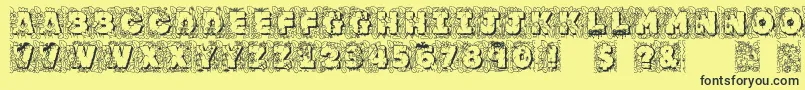 Jfjunroc Font – Black Fonts on Yellow Background