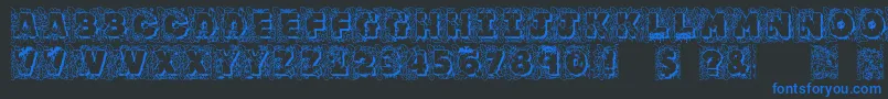 Jfjunroc Font – Blue Fonts on Black Background