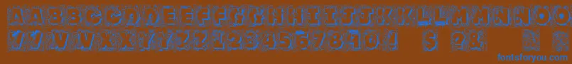 Jfjunroc Font – Blue Fonts on Brown Background