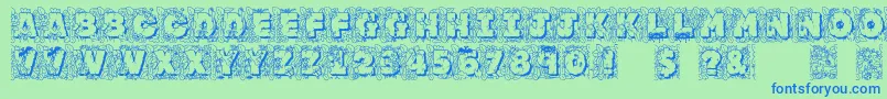 Jfjunroc Font – Blue Fonts on Green Background