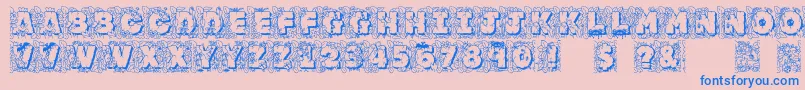 Jfjunroc Font – Blue Fonts on Pink Background