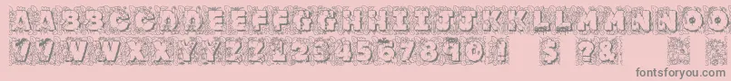 Jfjunroc-Schriftart – Graue Schriften auf rosa Hintergrund