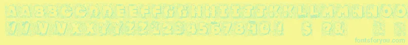 Jfjunroc Font – Green Fonts on Yellow Background