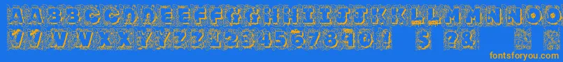 Jfjunroc Font – Orange Fonts on Blue Background