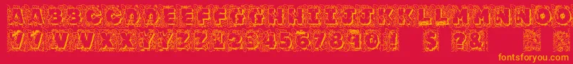 Jfjunroc Font – Orange Fonts on Red Background