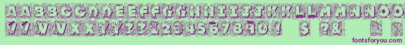 Jfjunroc Font – Purple Fonts on Green Background