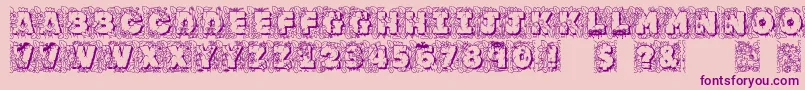Police Jfjunroc – polices violettes sur fond rose