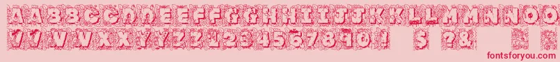 Jfjunroc-Schriftart – Rote Schriften auf rosa Hintergrund