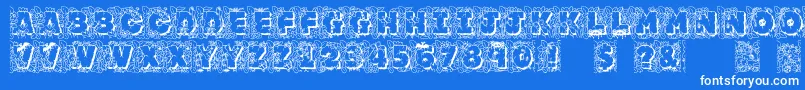 Jfjunroc Font – White Fonts on Blue Background