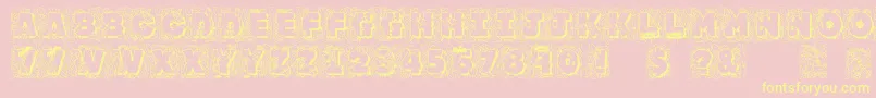 Jfjunroc Font – Yellow Fonts on Pink Background