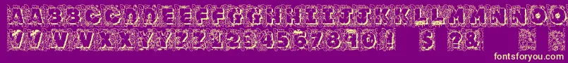 Jfjunroc Font – Yellow Fonts on Purple Background