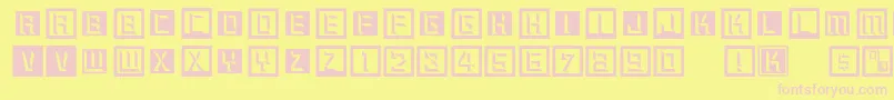 フォントDigitalishistory – ピンクのフォント、黄色の背景