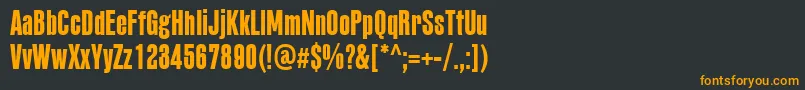 フォントPffusionsansproMedium – 黒い背景にオレンジの文字