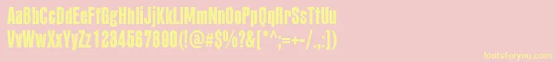 フォントPffusionsansproMedium – 黄色のフォント、ピンクの背景