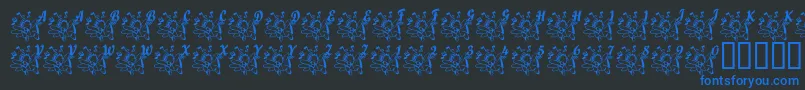 Czcionka LcrJoyfulNoise – niebieskie czcionki na czarnym tle
