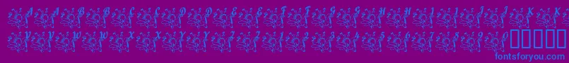 LcrJoyfulNoise-Schriftart – Blaue Schriften auf violettem Hintergrund
