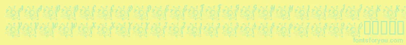 Czcionka LcrJoyfulNoise – zielone czcionki na żółtym tle