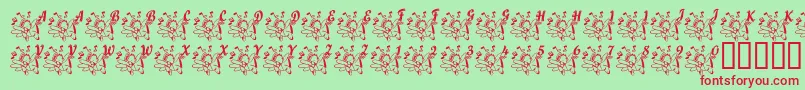 LcrJoyfulNoise Font – Red Fonts on Green Background