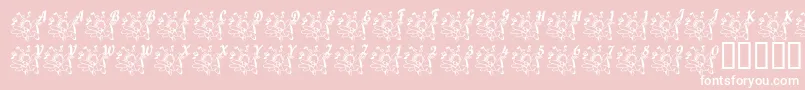 Fonte LcrJoyfulNoise – fontes brancas em um fundo rosa