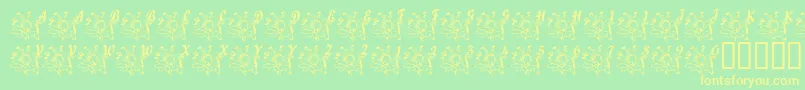 LcrJoyfulNoise-fontti – keltaiset fontit vihreällä taustalla