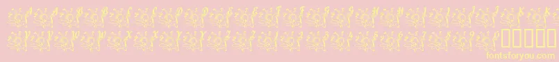 LcrJoyfulNoise Font – Yellow Fonts on Pink Background