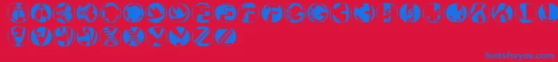 Pixcapsround Font – Blue Fonts on Red Background