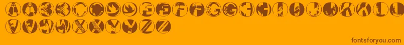 Pixcapsround Font – Brown Fonts on Orange Background