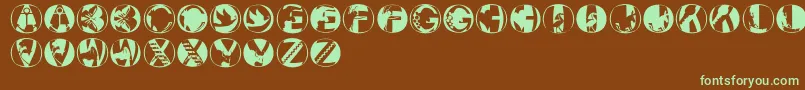 Pixcapsround Font – Green Fonts on Brown Background