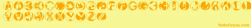 Pixcapsround Font – Orange Fonts on Yellow Background