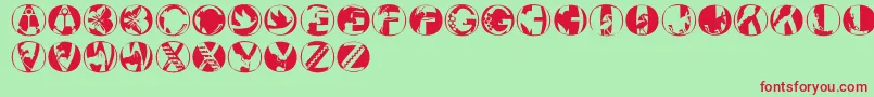 Pixcapsround Font – Red Fonts on Green Background