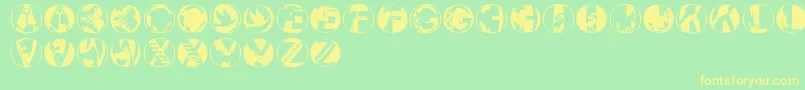 Pixcapsround Font – Yellow Fonts on Green Background