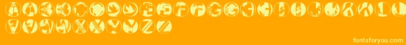 Pixcapsround Font – Yellow Fonts on Orange Background