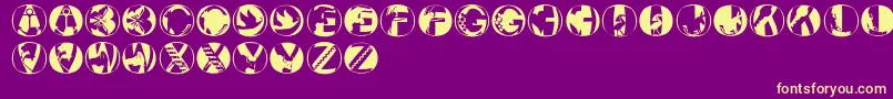 Pixcapsround Font – Yellow Fonts on Purple Background