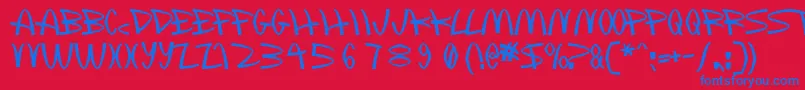 Mclawsuit Font – Blue Fonts on Red Background