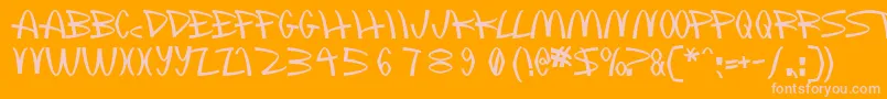 Mclawsuit-Schriftart – Rosa Schriften auf orangefarbenem Hintergrund