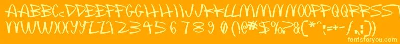 Mclawsuit Font – Yellow Fonts on Orange Background