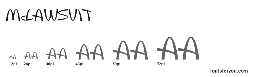 Größen der Schriftart Mclawsuit