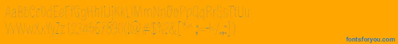 OldBarbwire-Schriftart – Blaue Schriften auf orangefarbenem Hintergrund