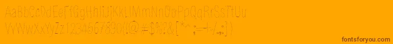 OldBarbwire-Schriftart – Braune Schriften auf orangefarbenem Hintergrund