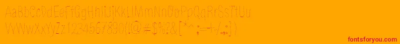 OldBarbwire-Schriftart – Rote Schriften auf orangefarbenem Hintergrund